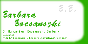 barbara bocsanszki business card